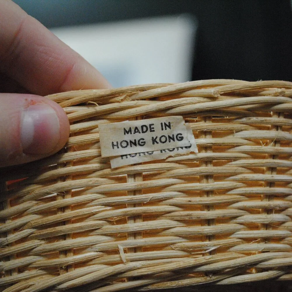 Lot of 4 Vintage Mini Wicker Baskets made in Hong Kong
